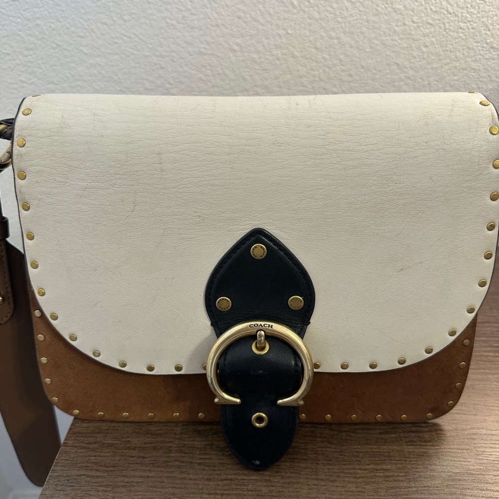Coach Beat Cream and Tan Crossbody Bag